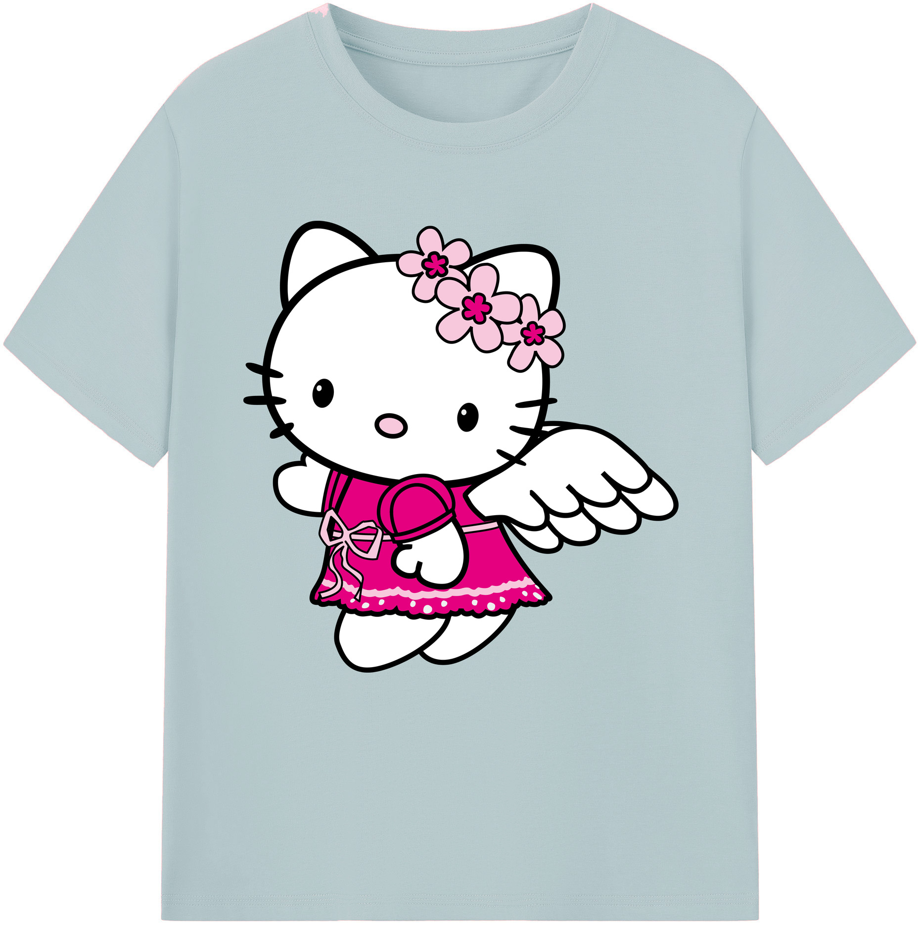 （画像用） Hello Kitty ハローキティ 綿100％半袖Tシャツ（フロントプリント）